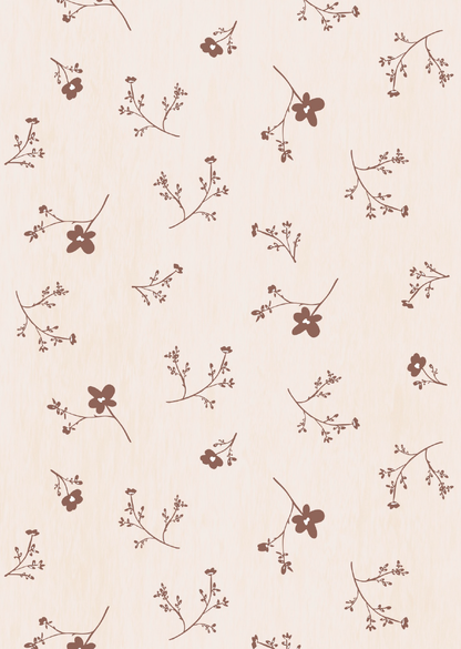 Papier peint chambre enfant Fleurs - Rose nude &amp; Terracotta