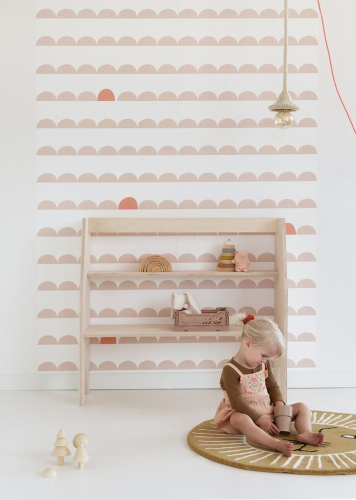 Papier peint chambre enfant Arches - Rose nude & Corail