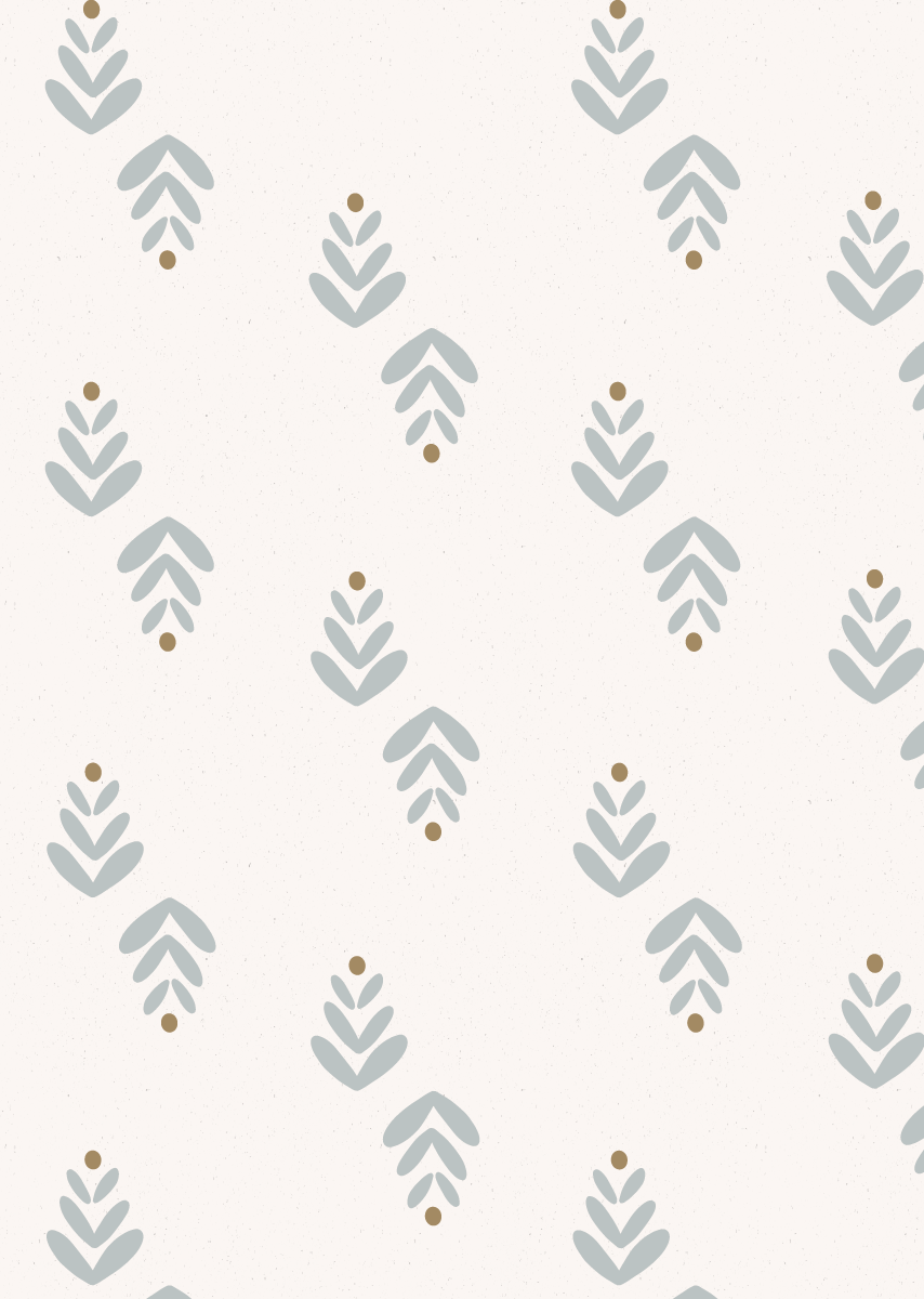 Kinderkamerbehang Leaves - Blauw &amp;amp; Terracotta