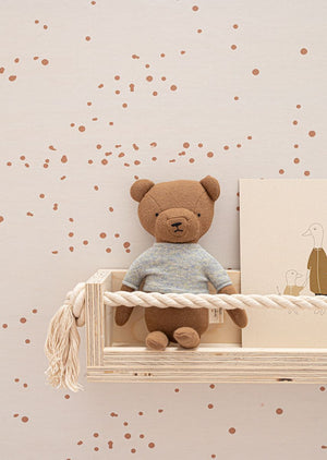 Papier peint chambre enfant confettis - Beige & Marron