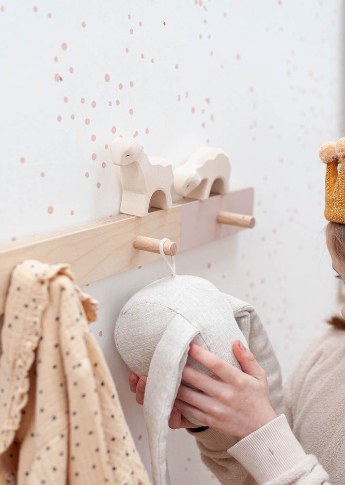 Papier peint chambre enfant Confettis - Rose & Blanc