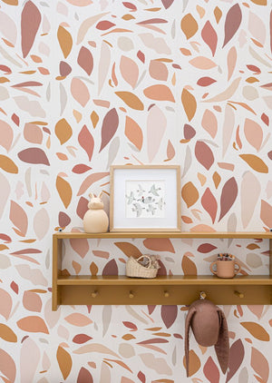 Papier peint chambre enfant motif fruits - Rose, Beige & Terracotta