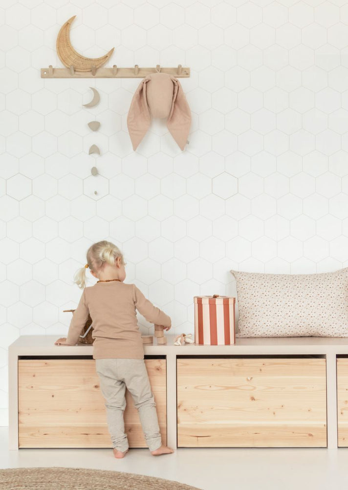 Kinderkamer behang Honeycomb - Beige &amp; Wit