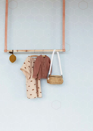 Kinderkamerbehang Honeycomb - Saliegroen &amp; Wit