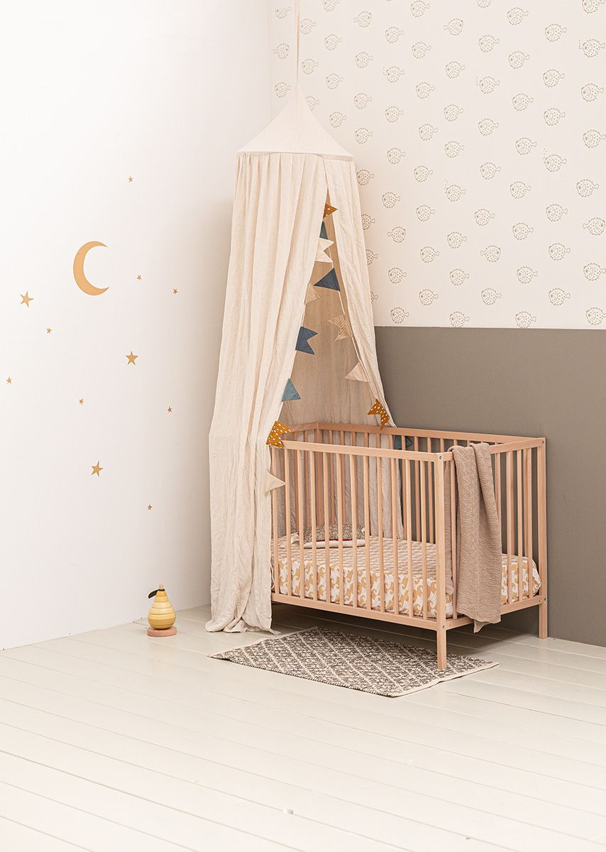 Vis kinderkamer behang - Okergeel