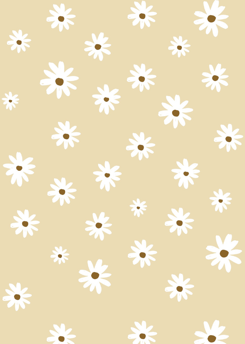 Papier peint chambre enfant Marguerites - Jaune &amp; Blanc