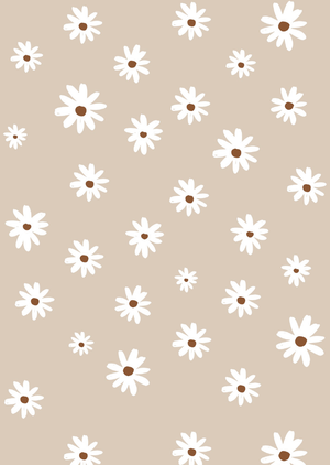 Kinderkamerbehang Daisies - Nude roze &amp; Wit