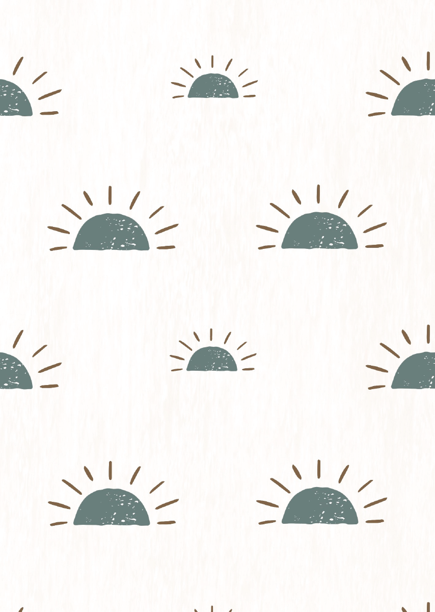 Papier peint chambre enfant Soleil - Bleu &amp; Blanc