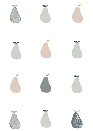 Kinderkamerbehang Pears - Sage Green &amp; Beige