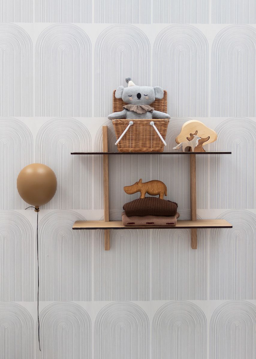 Regenboog kinderkamer behang - Marineblauw