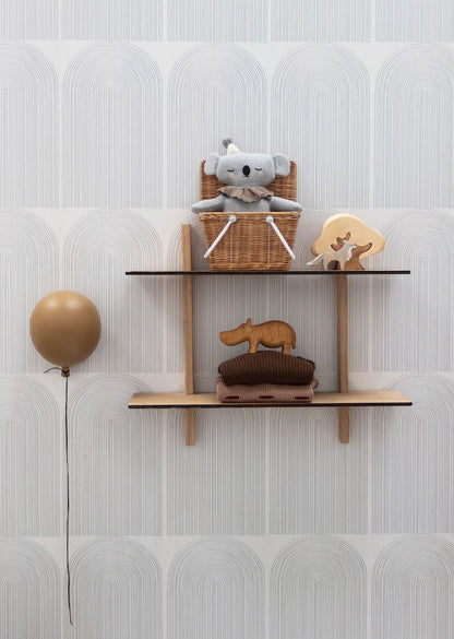 Regenboog kinderkamer behang - Marineblauw