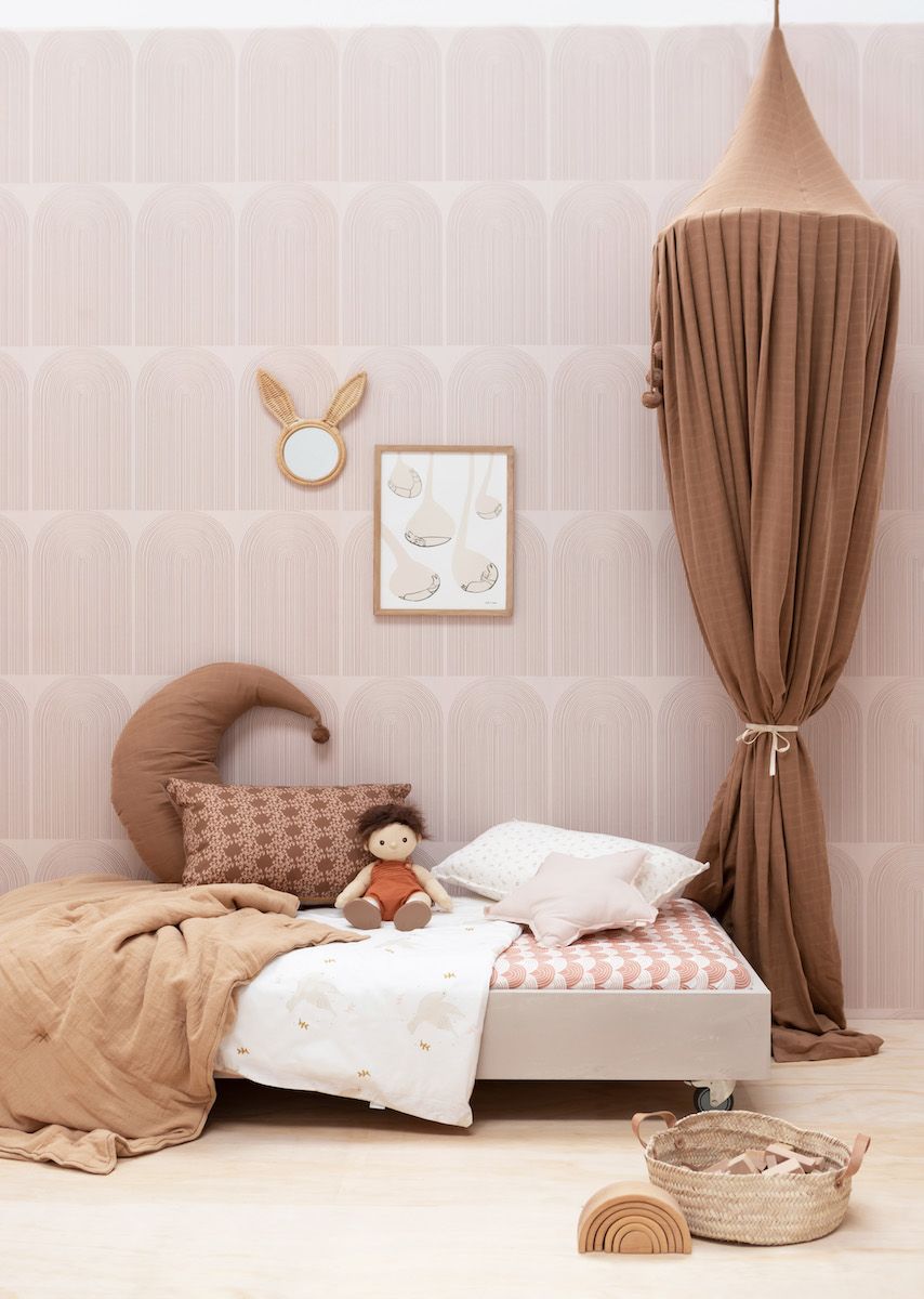 Papier peint chambre enfant Arc-en-ciel - Terracotta &amp; Rose nude