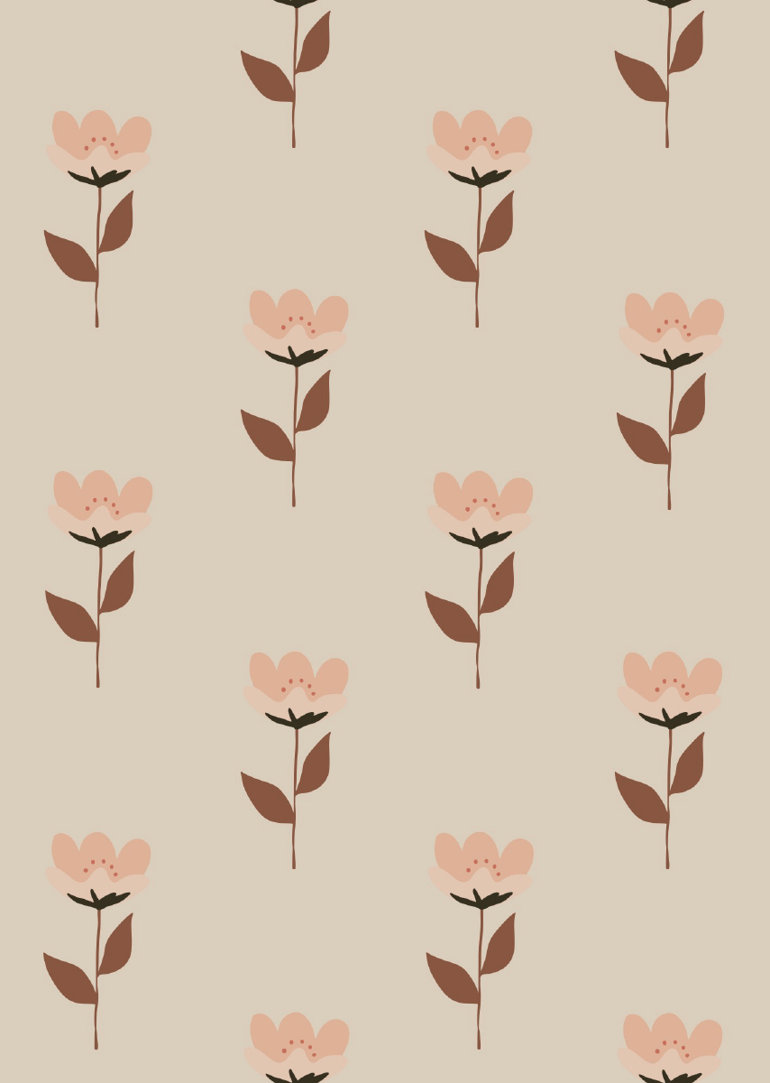 Kinderkamerbehang Bloemen - Nude roze &amp;amp; Terracotta