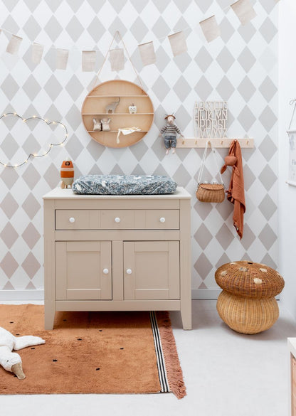 Papier peint chambre enfant Losanges - Beige &amp; Gris