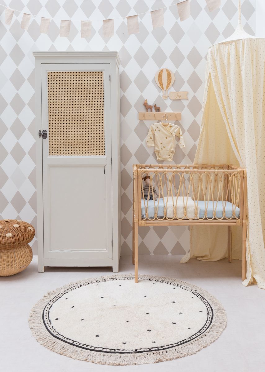 Papier peint chambre enfant Losanges - Beige &amp; Gris