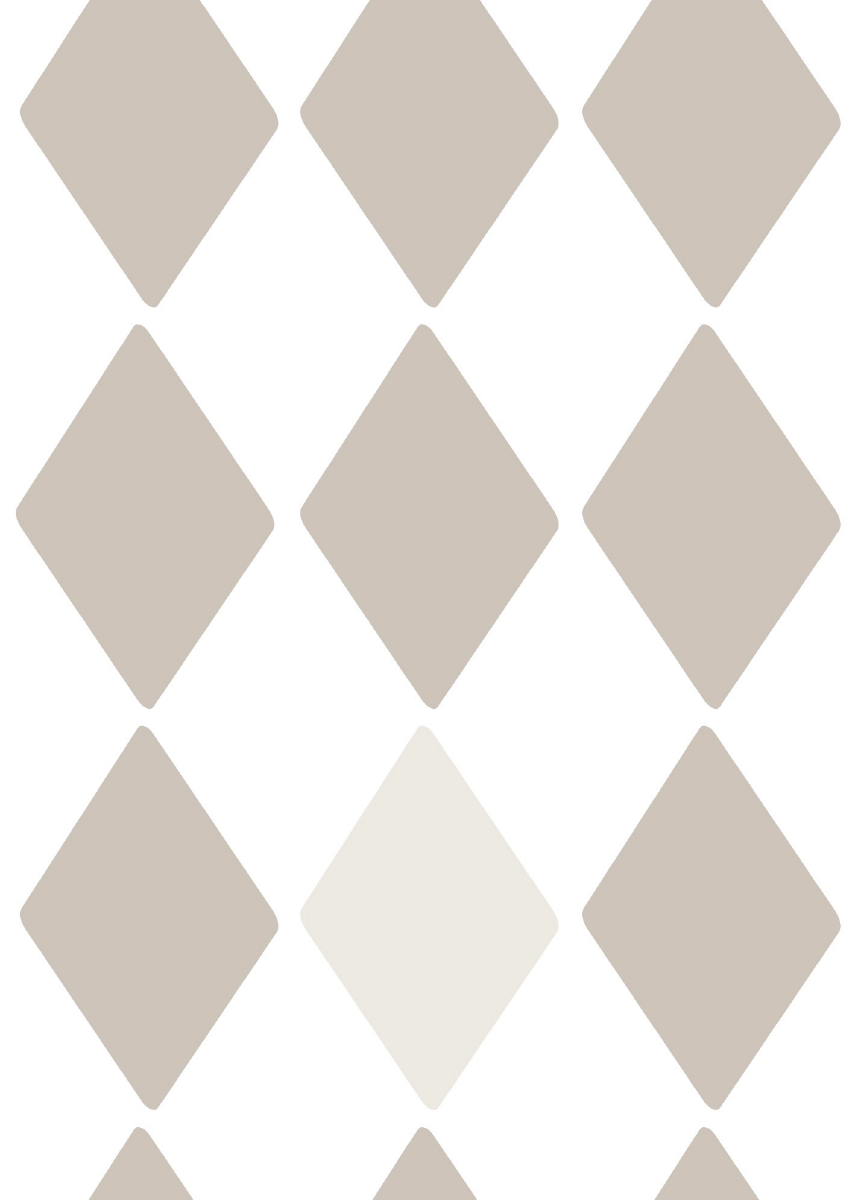 Papier peint chambre enfant Losanges - Beige &amp; Gris