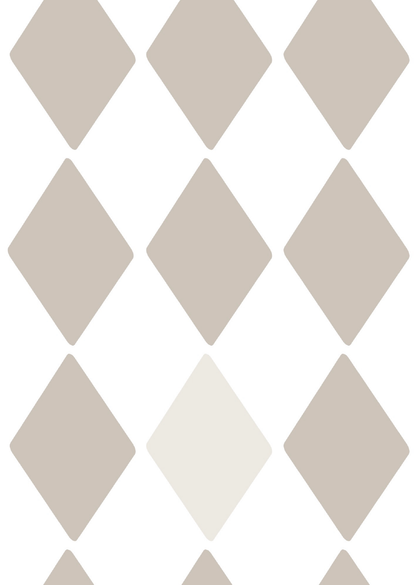 Papier peint chambre enfant Losanges - Beige &amp; Gris