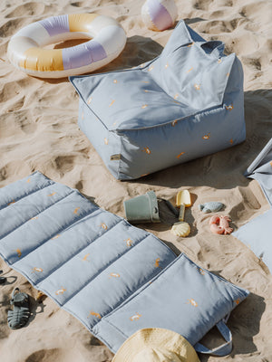 Poltroncina da esterno per bambini blu con motivo tigre