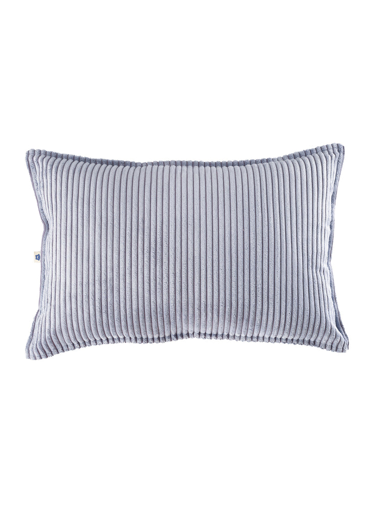 Coussin rectangulaire velours côtelé Bleu