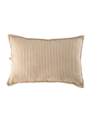 Coussin rectangulaire velours côtelé Beige