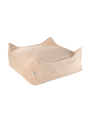 Pouf quadrato in velluto Beige