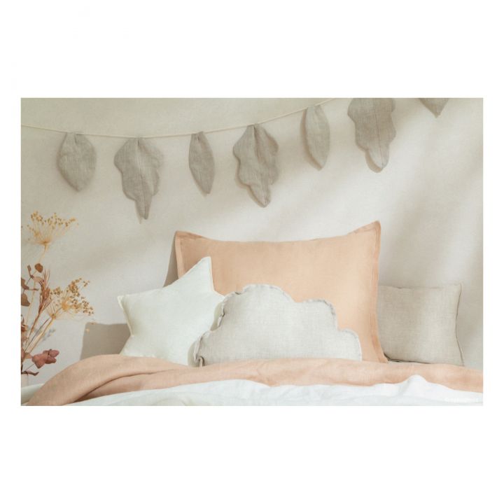 Coussin nuage en lin français grège