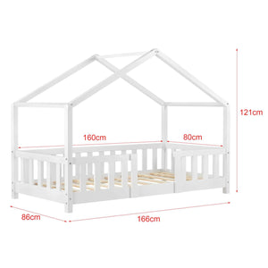 Cabinebed met slagboom - 80x160cm - Wit