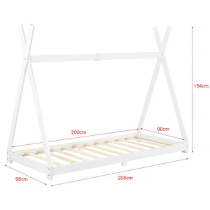 Lit tipi 90x200cm - Montessori - Blanc