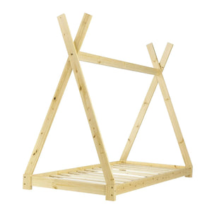 Lit tipi 90x200cm - Montessori - Bois naturel