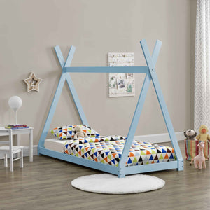 Tipi bed 90x200cm - Montessori - Blauw