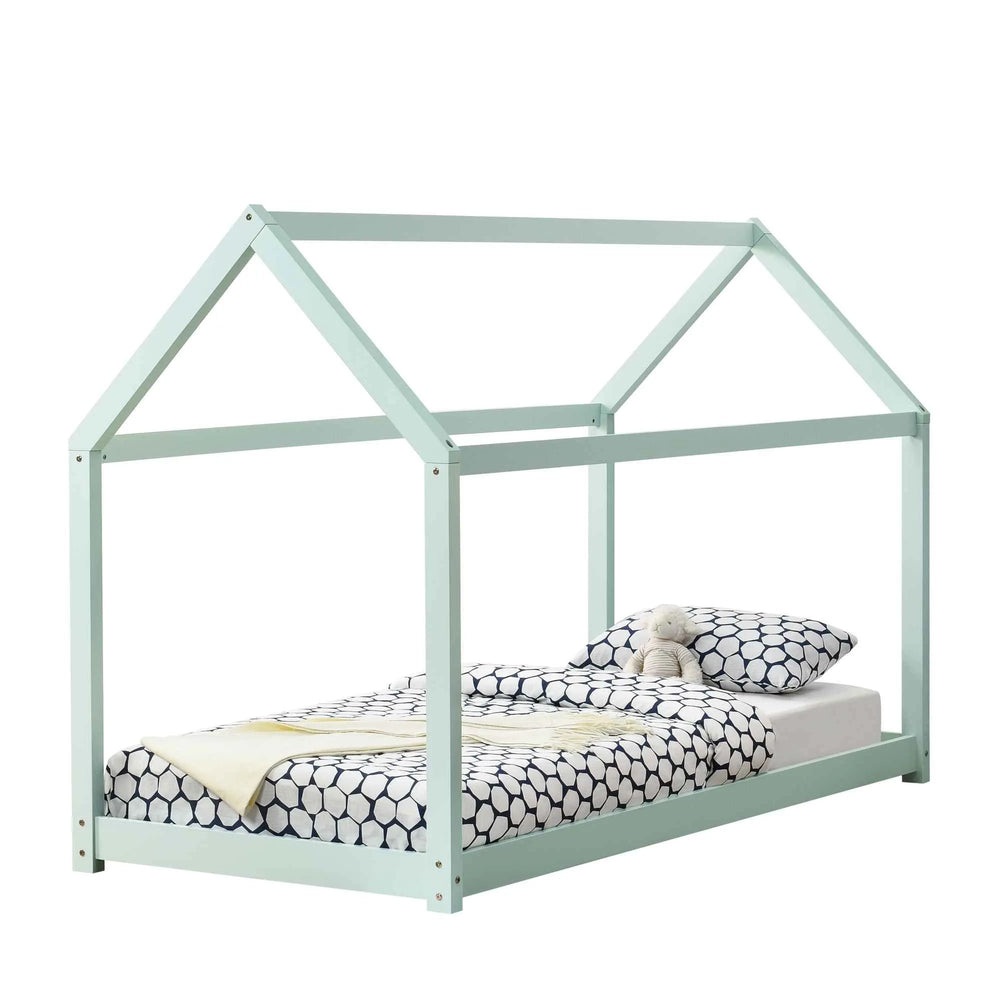 Lit cabane Montessori - 90x200cm - Vert menthe