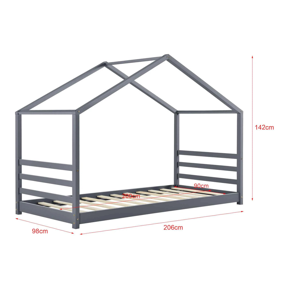 Montessori kajuitbed - 90x200 cm - Grijs