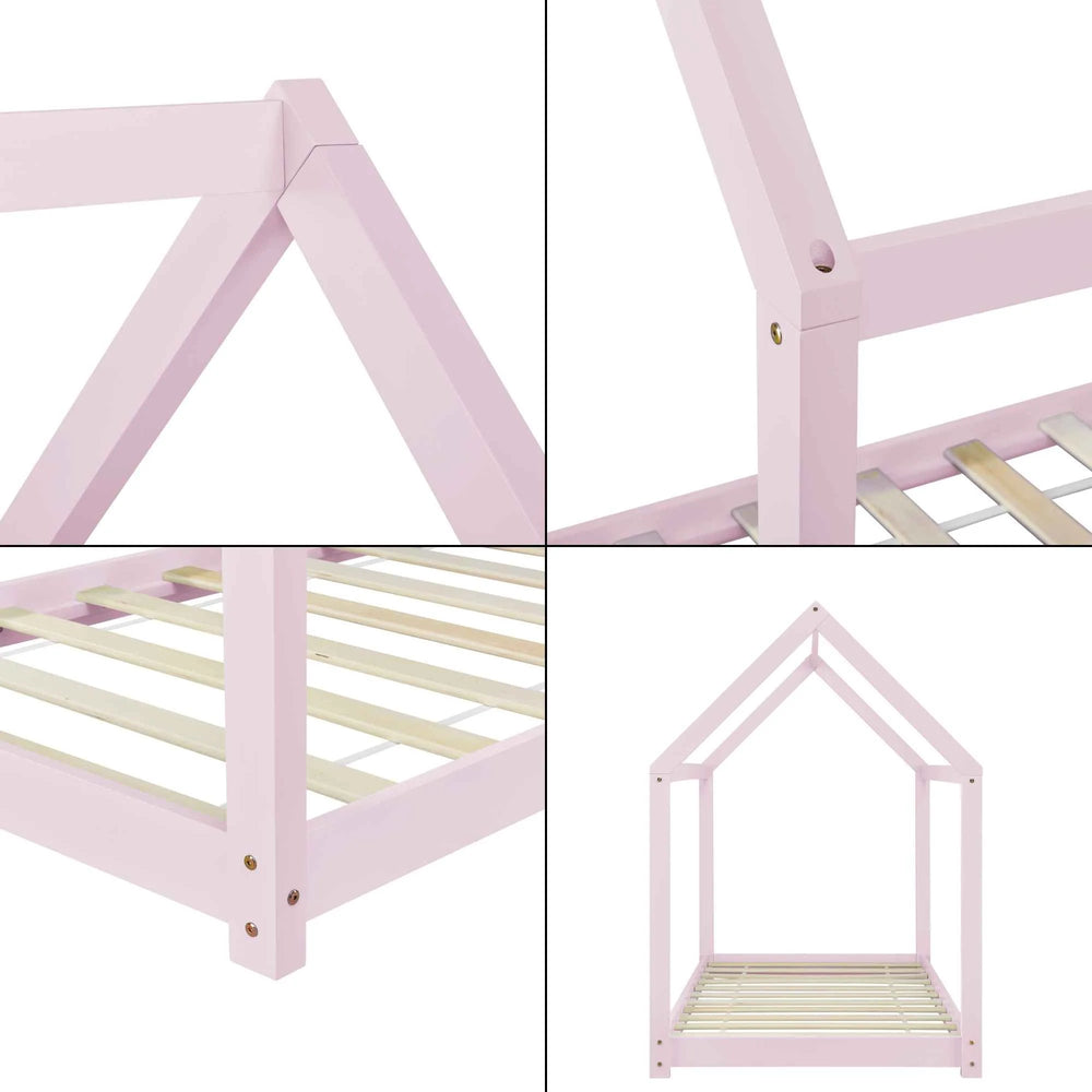 Lit cabane Montessori - 90x200cm - Rose