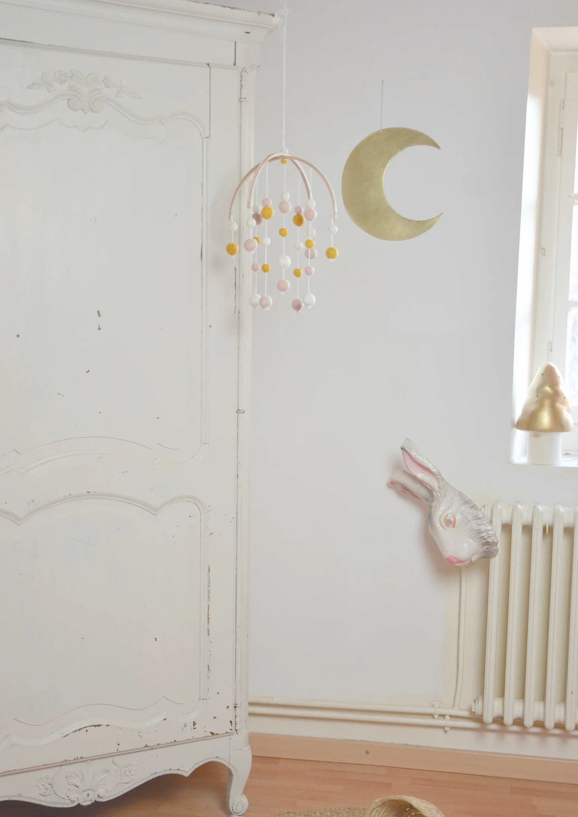 Mobiel Montessori Wit &amp;amp; Mosterdgeel