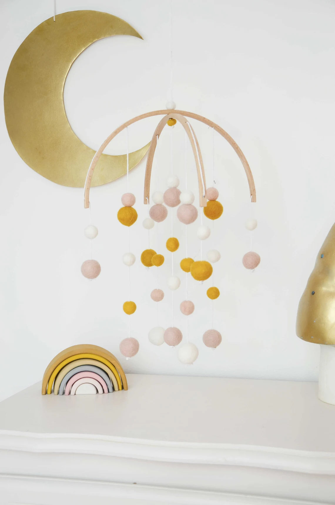 Mobiel Montessori Wit &amp;amp; Mosterdgeel