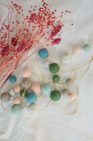 Guirlande chambre enfant - Vert & Rose