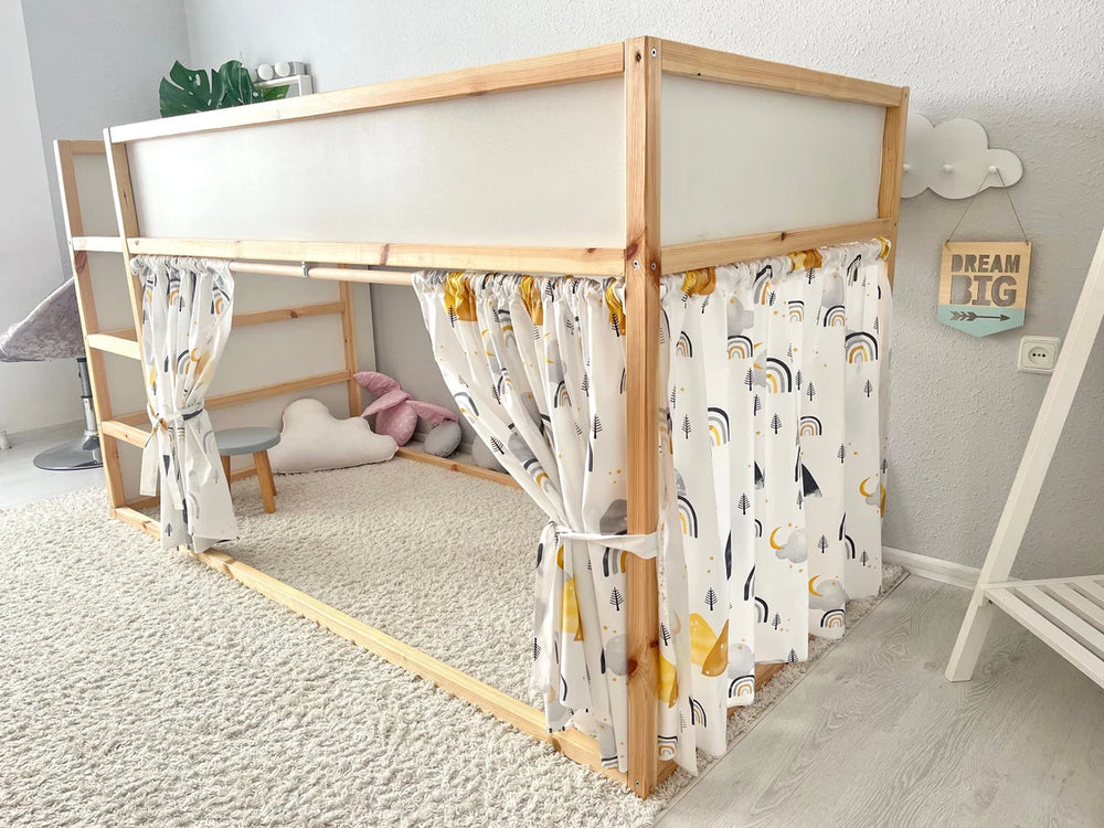 Tenda da letto bianca Ikea Kura con motivo