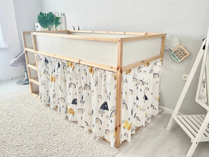 Wit Ikea Kura bedgordijn met patroon