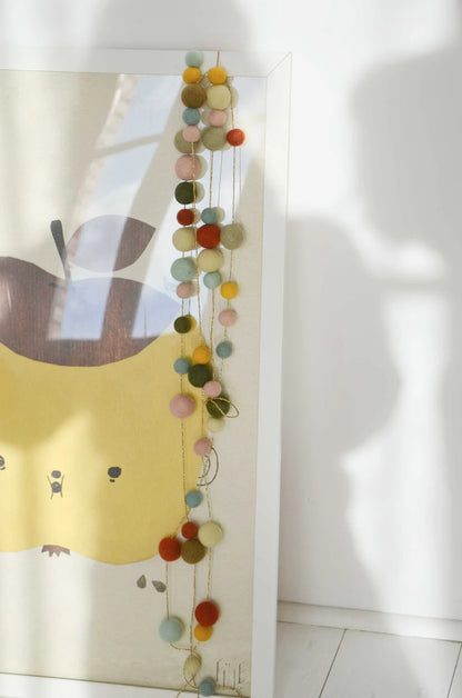 Guirlande chambre bébé Jaune moutarde &amp; Rose