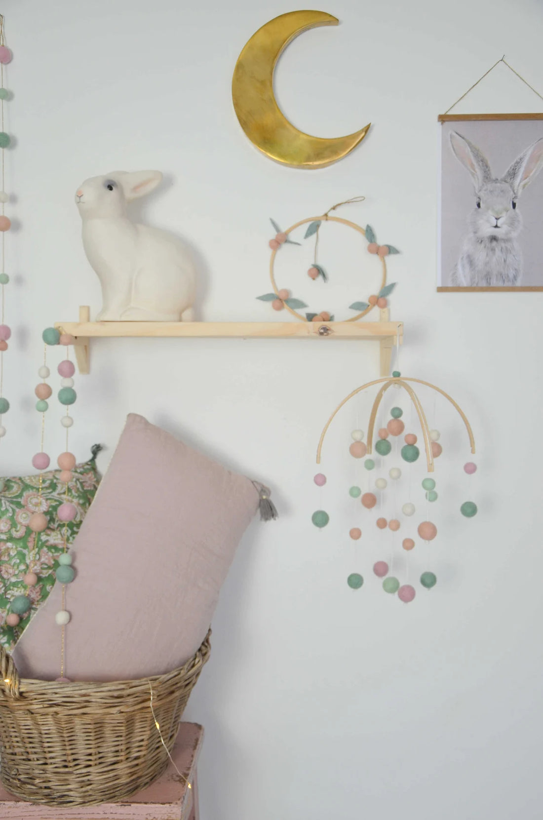 Mobile Montessori Rose &amp; vert