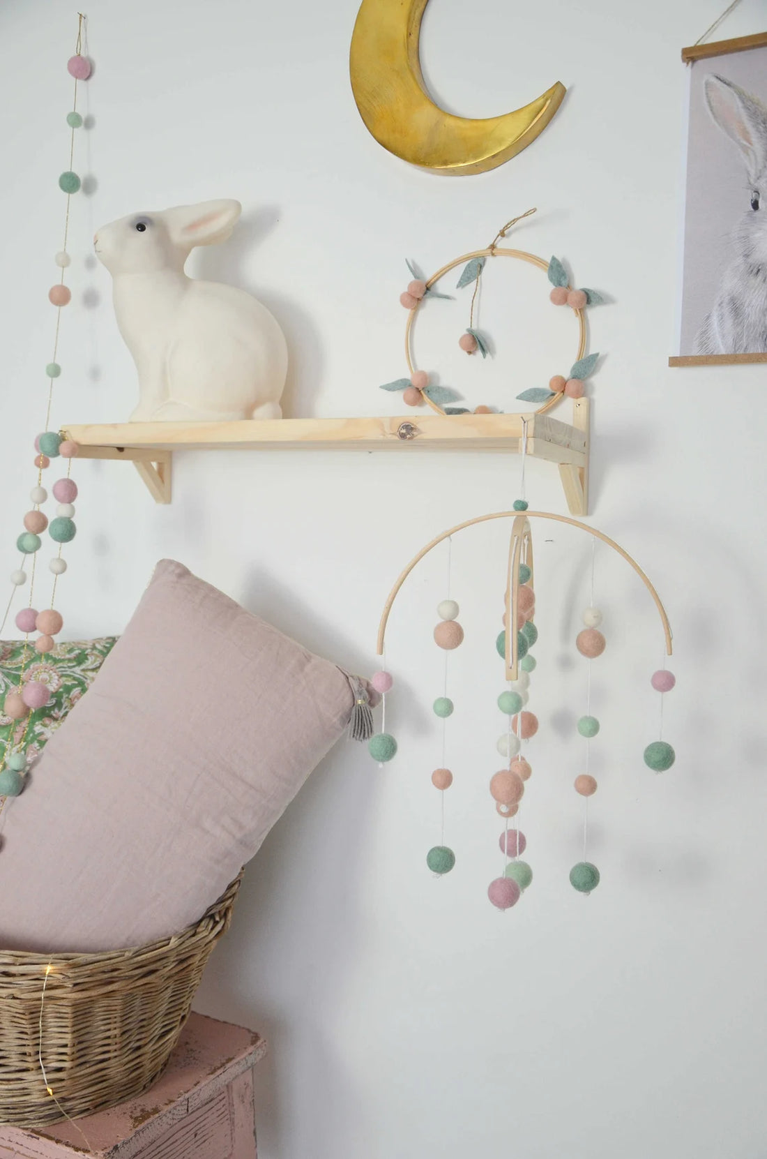 Mobile Montessori Rose &amp; vert
