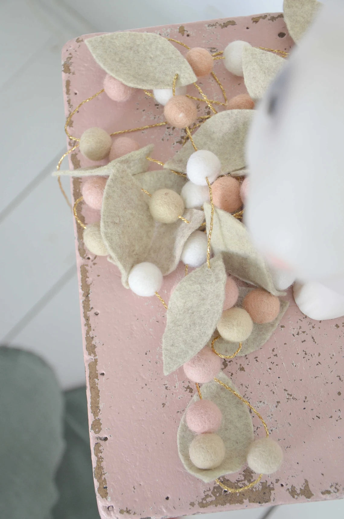 Guirlande chambre bébé rose Vert &amp; Blanc