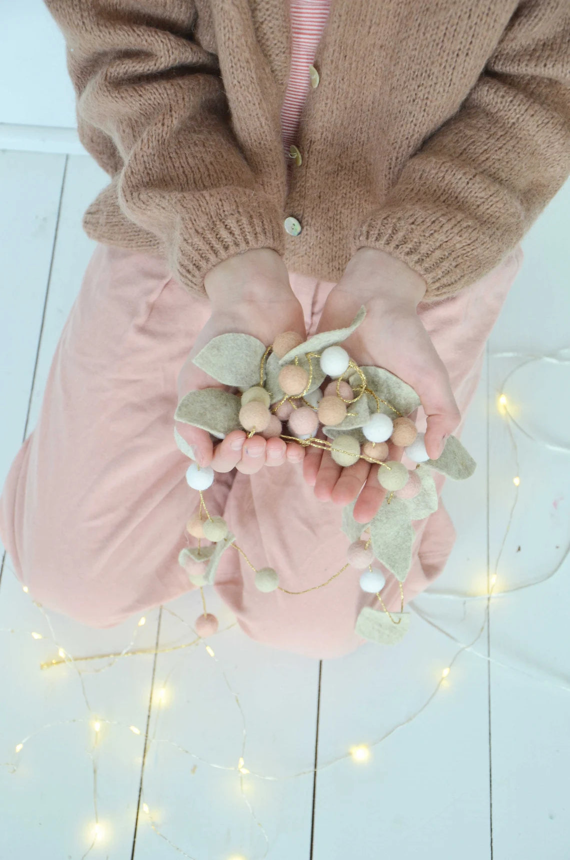 Guirlande chambre bébé rose Vert &amp; Blanc