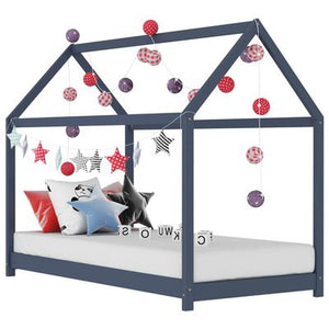 Lit cabane Montessori 80x160cm - Gris/Bleu