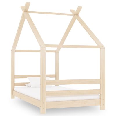 Lit cabane en bois naturel 80x160cm