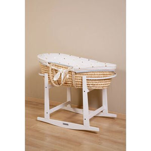 Couffin avec matelas & housse motif pois dorés
