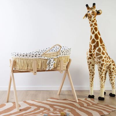 Couffin raphia avec matelas &amp; housse motif léopard