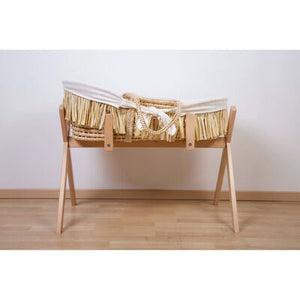 Couffin raphia avec matelas & housse blanc naturel