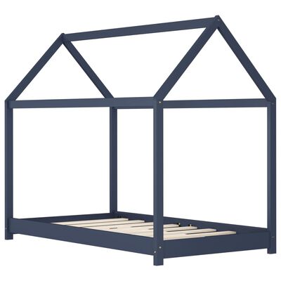 Lit cabane Montessori 90x200cm - Gris/bleu