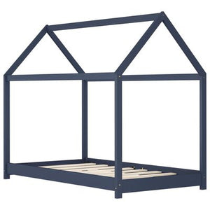 Lit cabane Montessori 80x160cm - Gris/Bleu